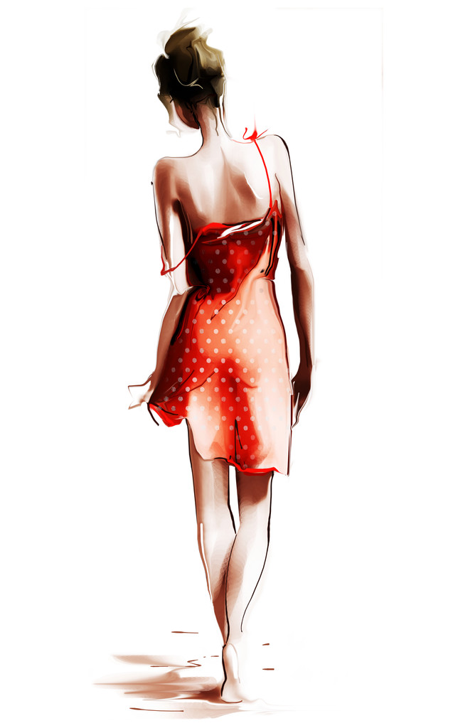 穿红衣服的女人图片