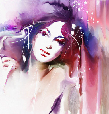 绘图的花圈的女人的画像图片