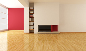 空客厅与简约壁炉图片