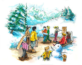 滑雪胜地，为冬天的假期