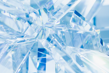 抽象的藍(lán)色背景的晶體折射照片