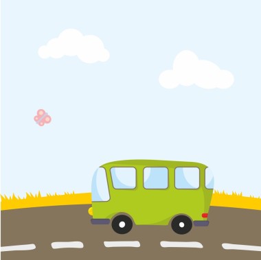 公交車在路上圖片