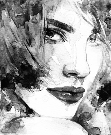 女人肖像.abstract 水彩