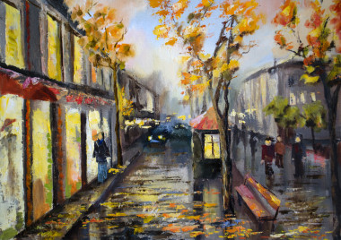 城市街道的插圖. 圖片