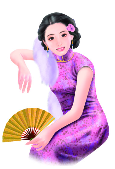 手繪圖-中國(guó)女人 054圖片