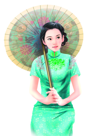 手繪圖-中國女人 051圖片