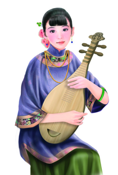 手绘图-中国女人 048