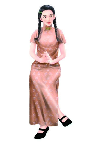 手繪圖-中國女人 042