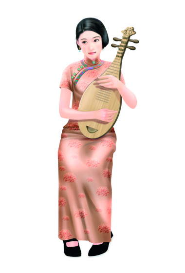 手繪圖-中國(guó)女人 041