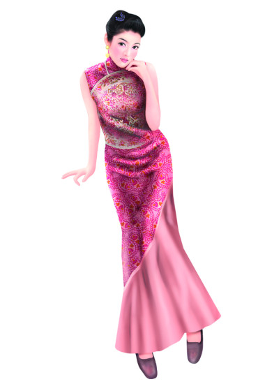 手繪圖-中國(guó)女人 039