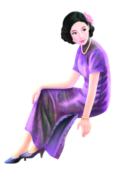 手绘图-中国女人 038