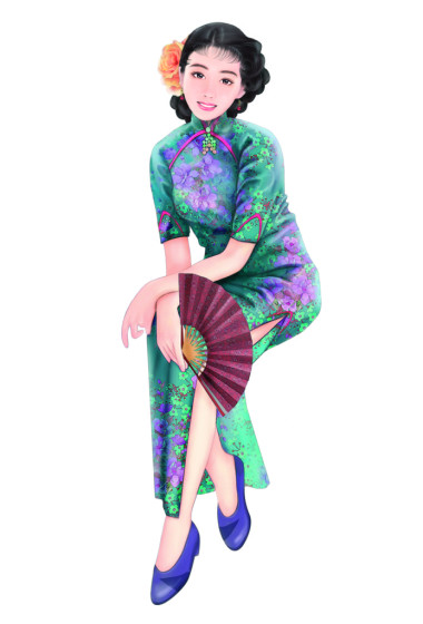 手繪圖-中國女人 035圖片