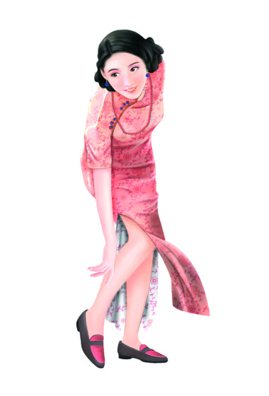 手繪圖-中國女人 032圖片