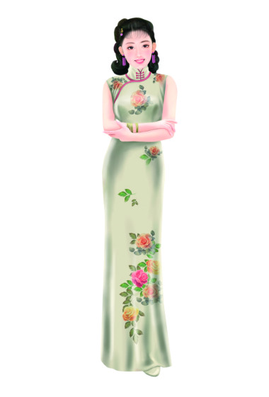 手繪圖-中國(guó)女人 031圖片