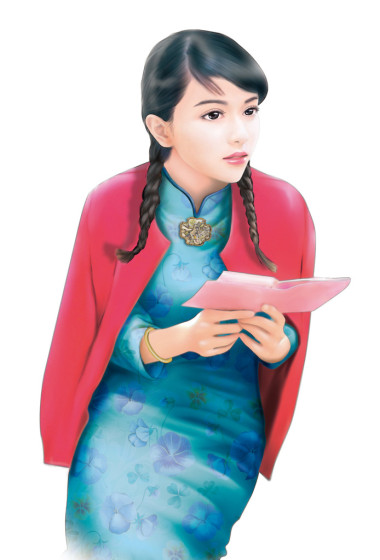 手繪圖-中國(guó)女人 029圖片