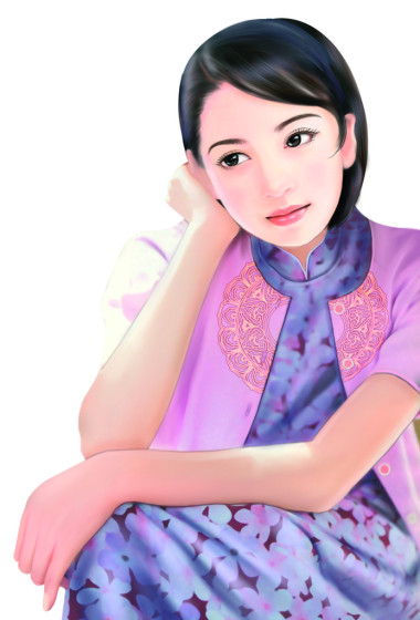 手繪圖-中國女人 027圖片