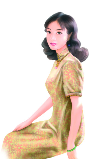 手繪圖-中國女人 026
