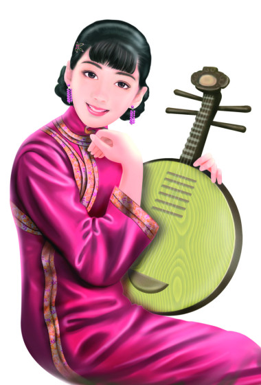 手繪圖-中國女人 024