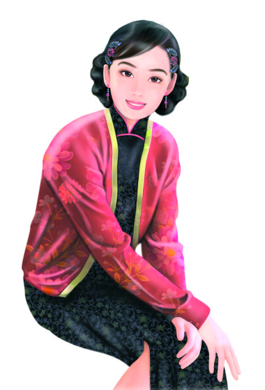 手繪圖-中國女人 022照片