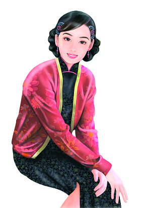 手绘图-中国女人 022照片