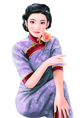手绘图-中国女人 020图片