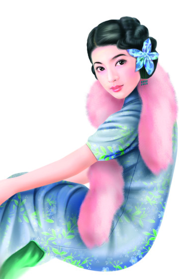 手繪圖-中國女人 018圖片