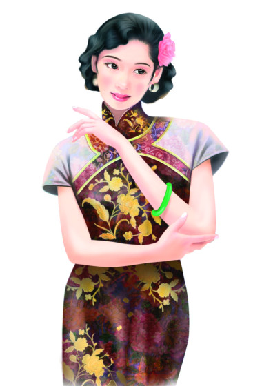 手繪圖-中國(guó)女人 012圖片