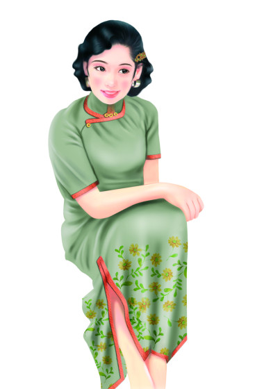 手繪-中國婦女008圖片