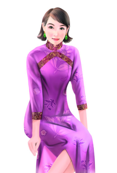 手繪圖-中國(guó)女人 005