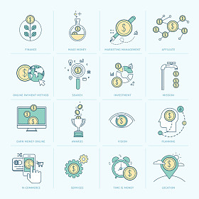 金融的平面线图标