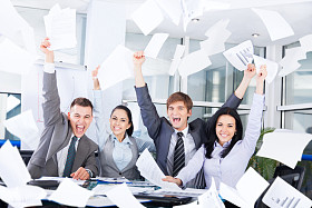 兴奋快乐的商务人士