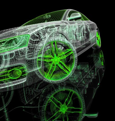 車在一個黑色的背景上的 3d 模型