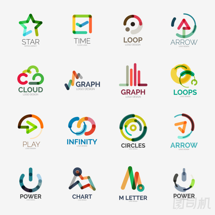 抽象的公司徽標矢量集合