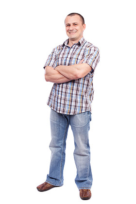 孤立在白色的休闲男人图片