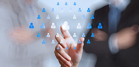 商人手选择人图标作为人力资源管理的概念