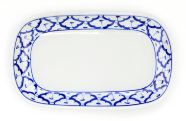 藍色和白色板泰式菠蘿模式傳統(tǒng)的風(fēng)