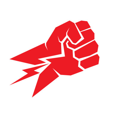 自由的概念。矢量红拳图标