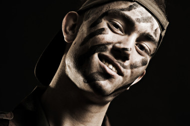 高興的是士兵的肖像