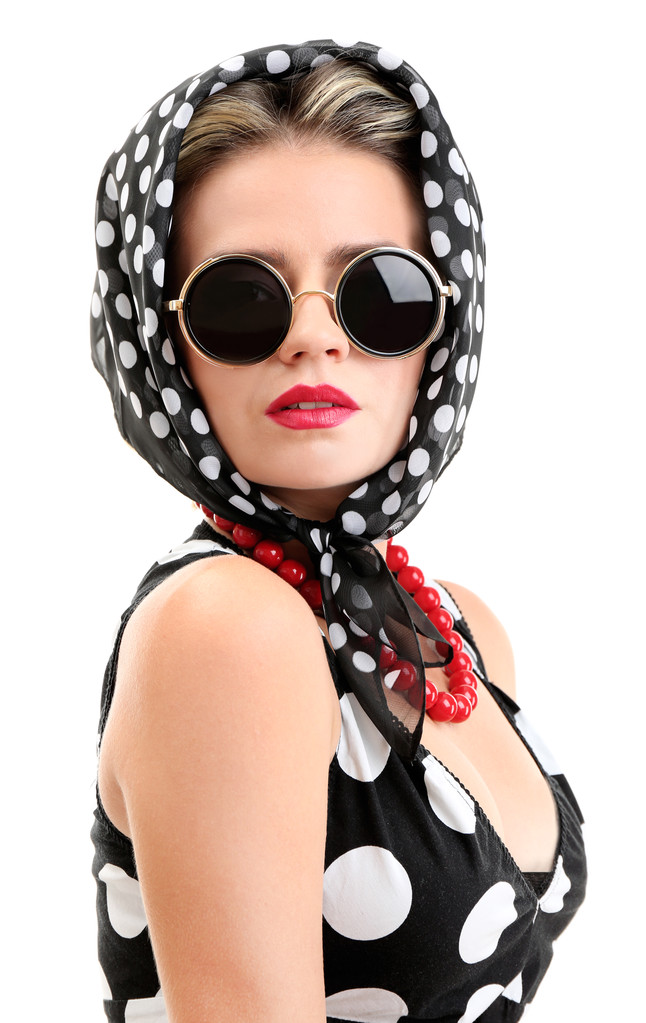 美丽的女孩在女郎的风格图片