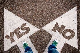 是的而且没有困境概念图片