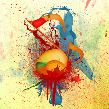 水彩音樂(lè)背景圖片