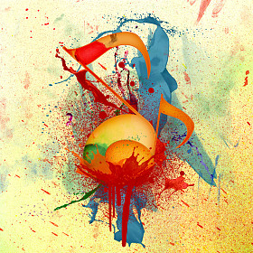 水彩音乐背景图片