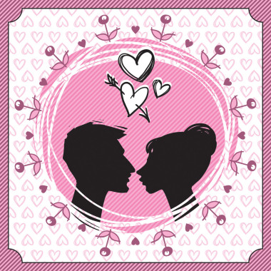 接吻夫婦的向量輪廓