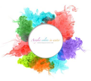 在水中的壓克力顏色。抽象背景