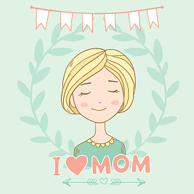 幸福的母亲一天卡在卡通风