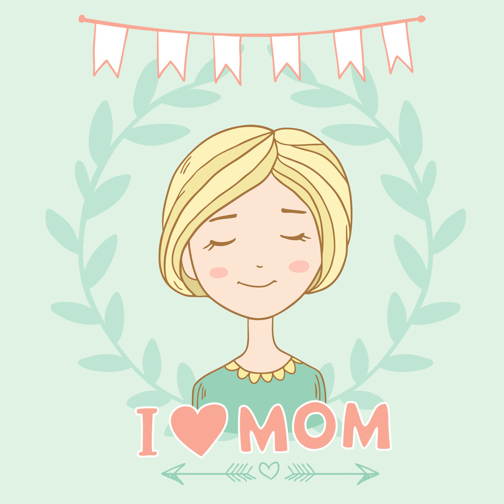 幸福的母亲一天卡在卡通风 幸福的母亲一天卡在卡通风