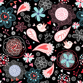 花卉背景与鸟类