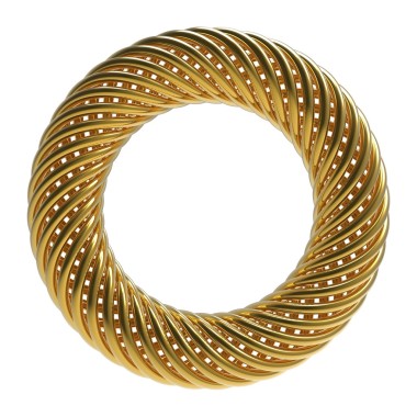 金色螺旋圓環(huán)圓環(huán)面上白色隔離