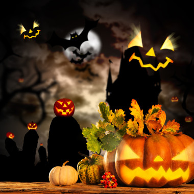 可怕的杰克鄰燈籠萬圣節(jié)背景