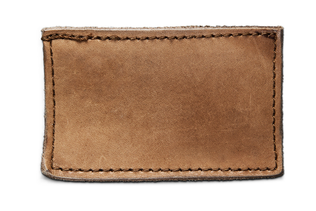 孤立的空白皮革牛仔裤标签 孤立的空白皮革牛仔裤标签